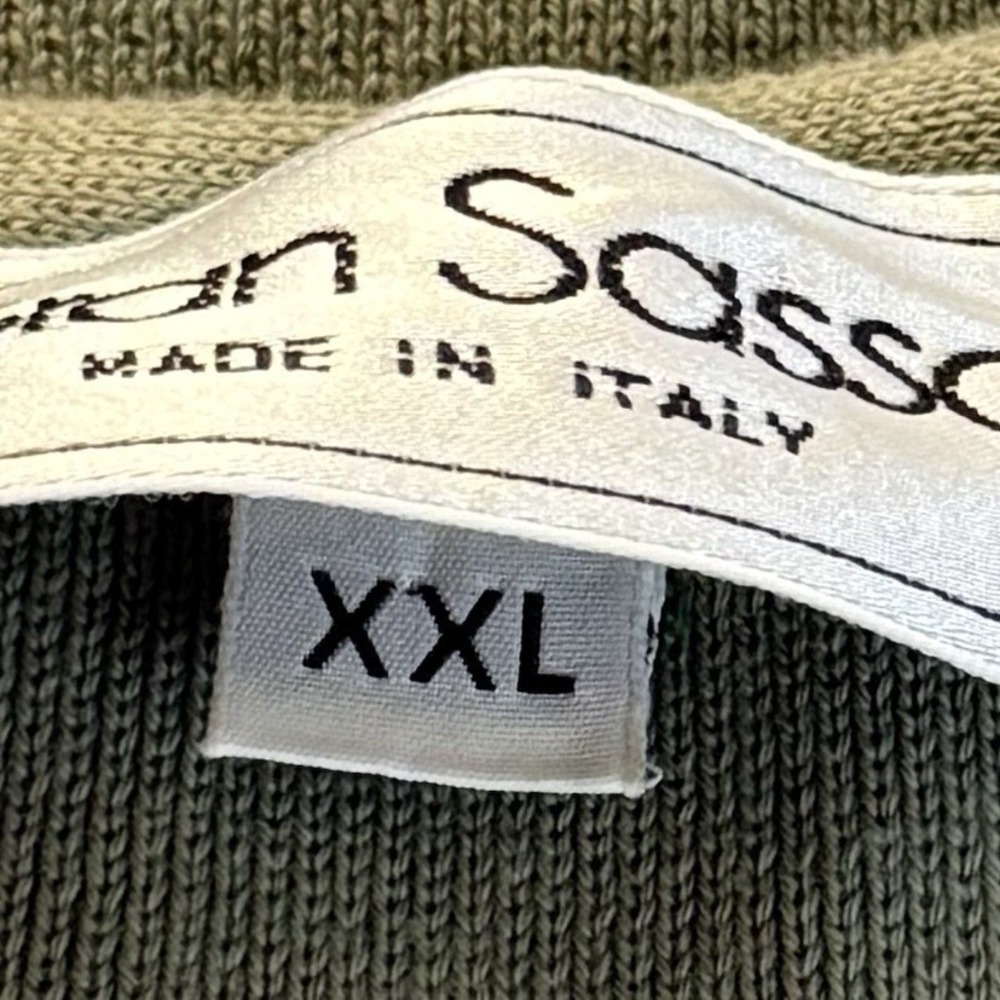 Gran Sasso Made in Italy Sleeveless Sz XXL Sweater Vest Olive Green Button Front - Picture 5 of 9